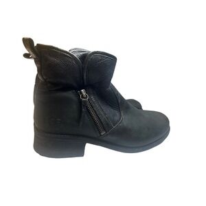 UGG Lavelle Leather Shearling Side Zip Boots Women Size 8